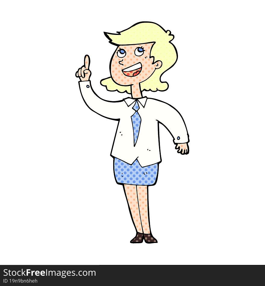 cartoon businesswoman with idea