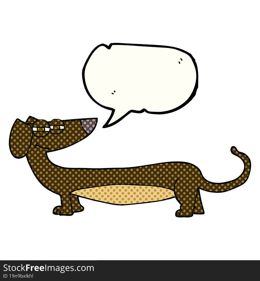 comic book speech bubble cartoon dachshund