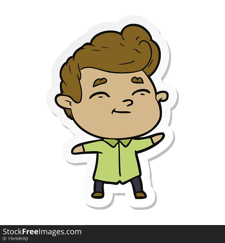 sticker of a happy cartoon man