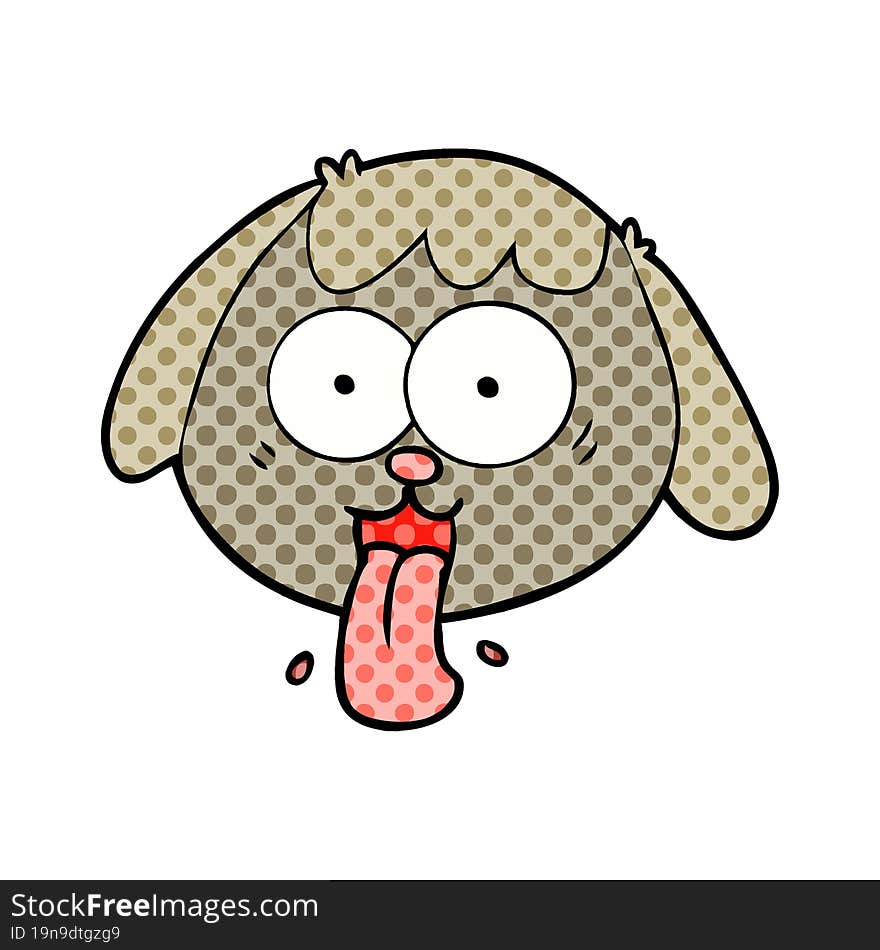 cartoon dog face panting. cartoon dog face panting