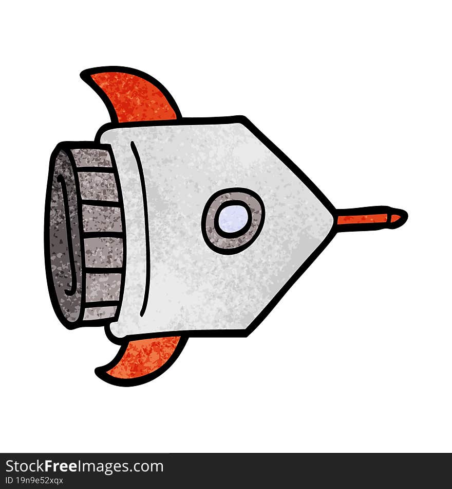 cartoon doodle spaceship