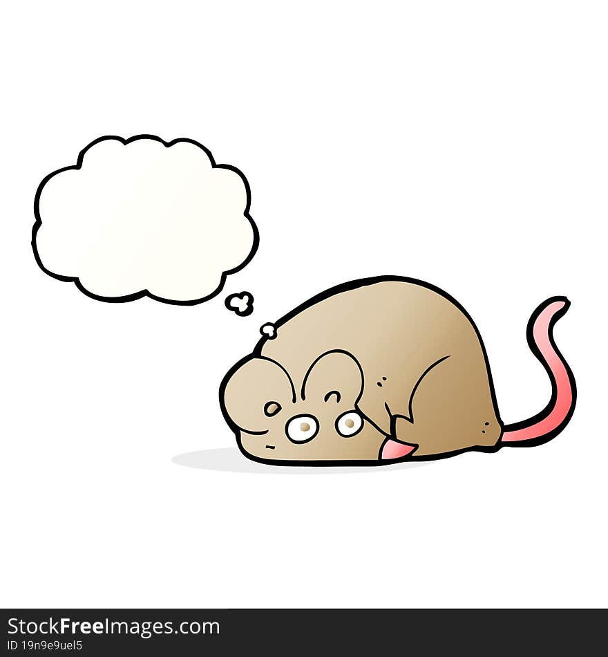 cartoon mouse with thought bubble