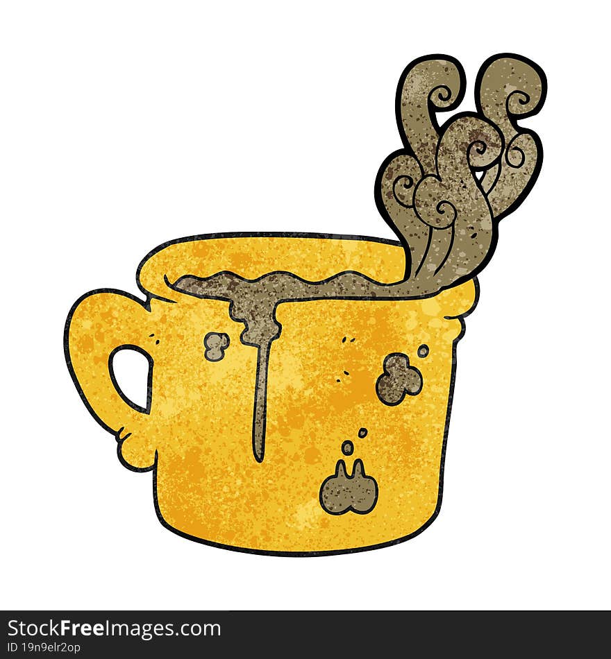 textured cartoon old coffee cup