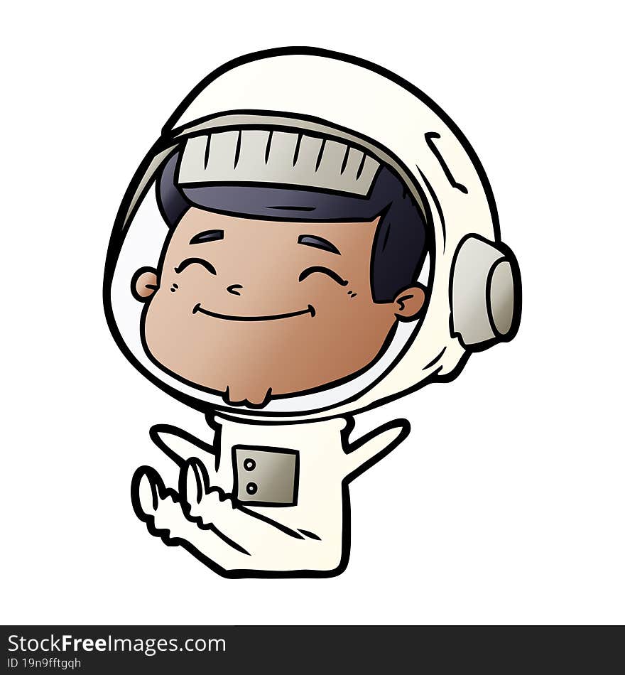 happy cartoon astronaut. happy cartoon astronaut