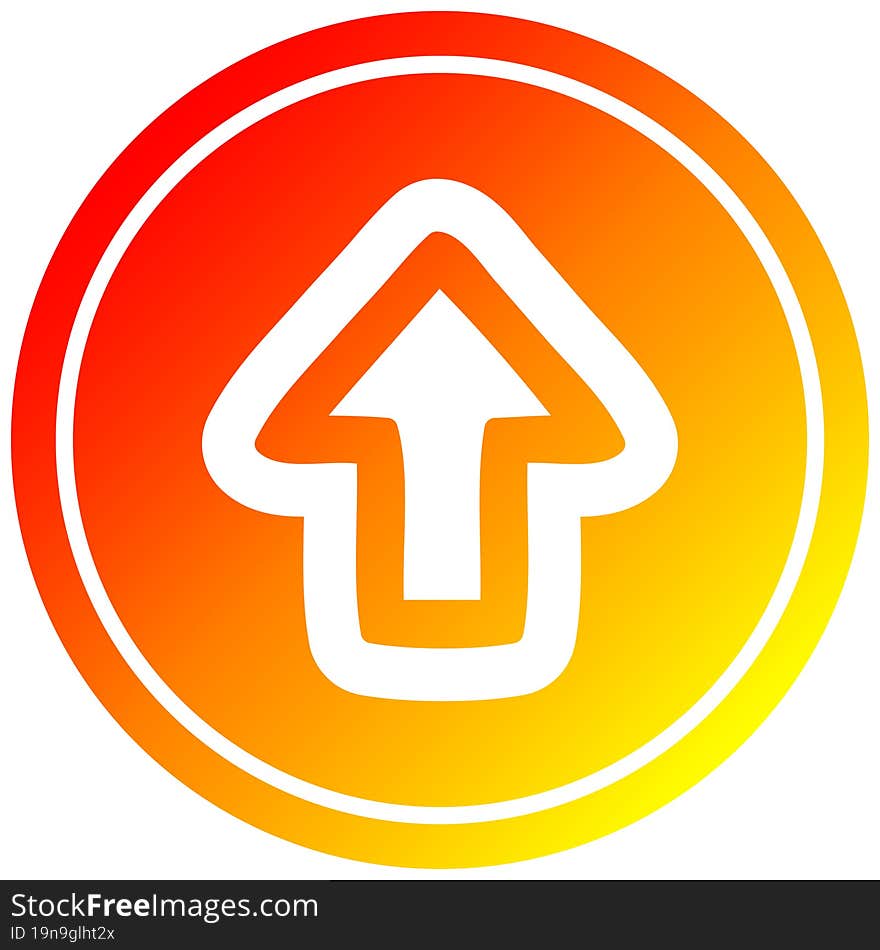 direction arrow circular in hot gradient spectrum