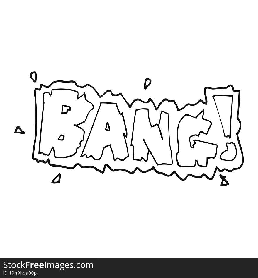 black and white cartoon bang symbol