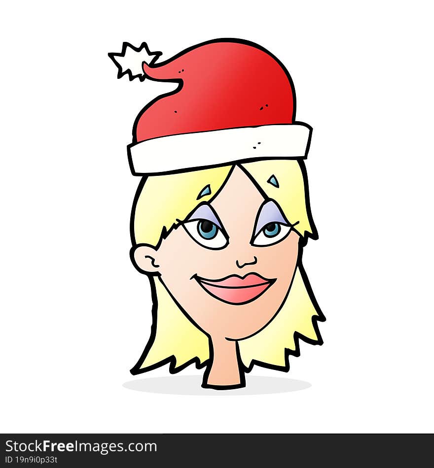 Cartoon Woman Ready For Christmas