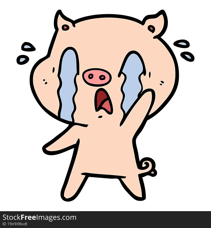 crying pig cartoon. crying pig cartoon