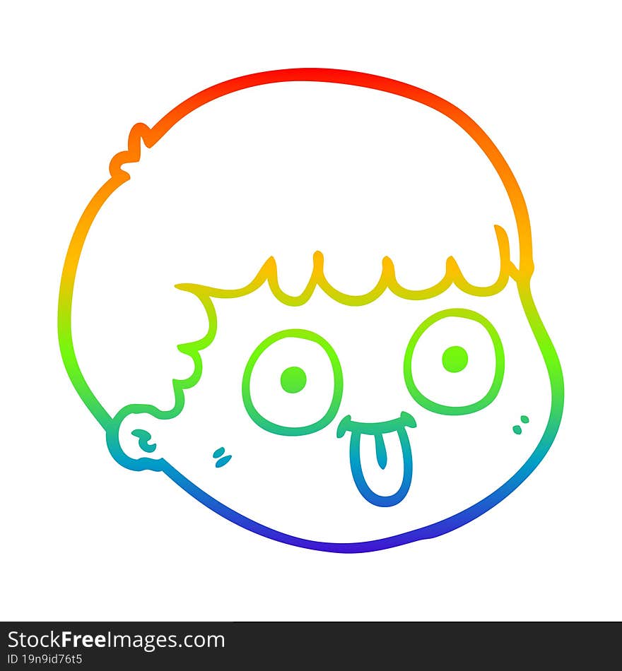 rainbow gradient line drawing cartoon male face