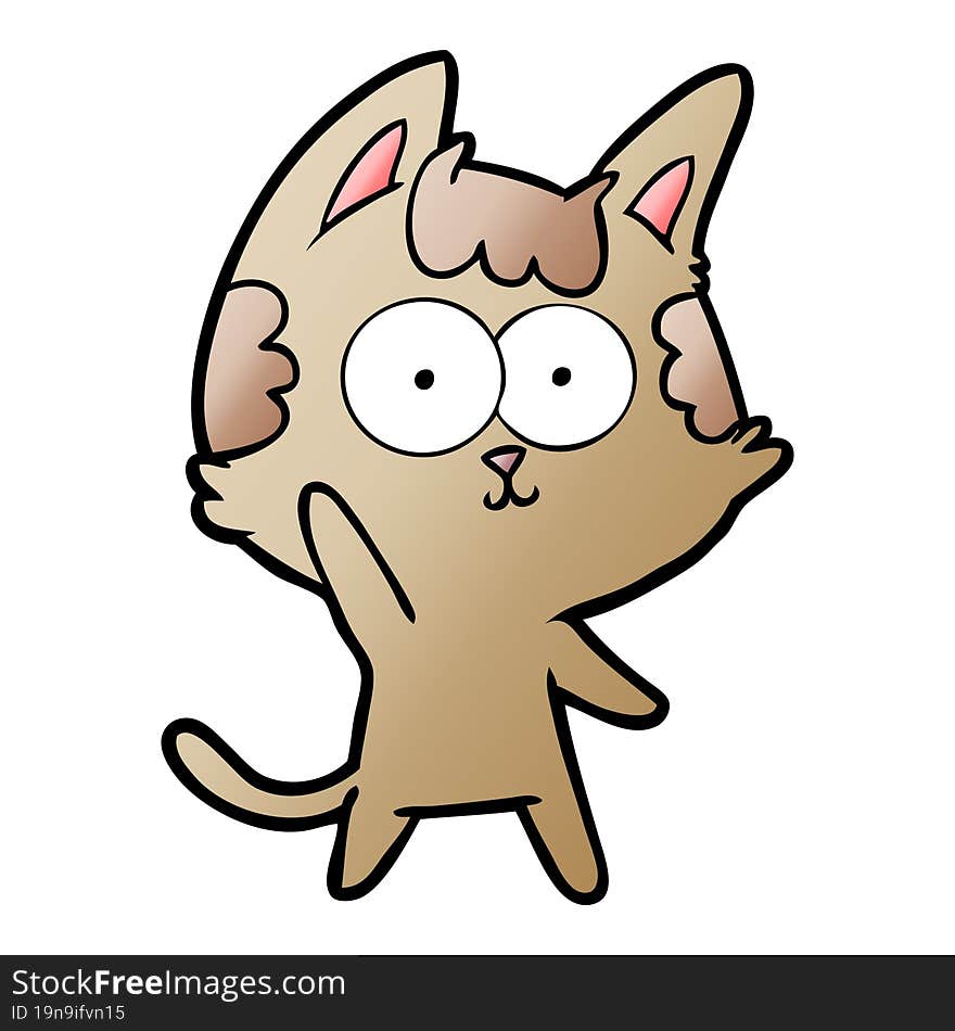 happy cartoon cat. happy cartoon cat