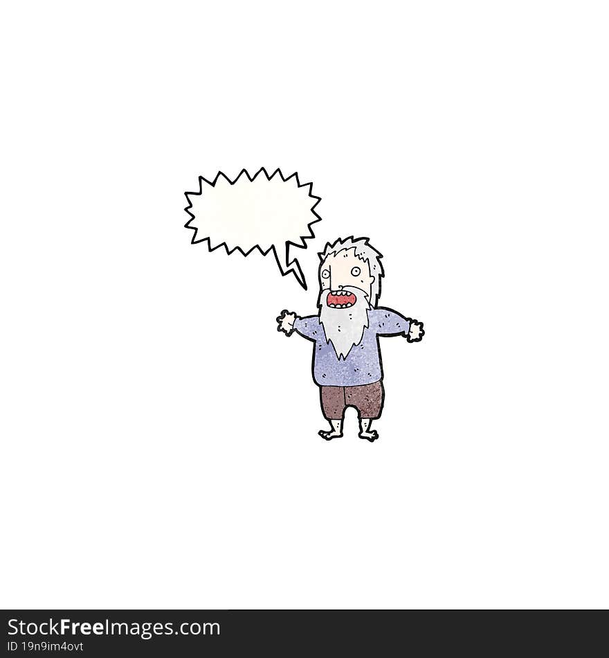 Shouting Old Man Cartoon