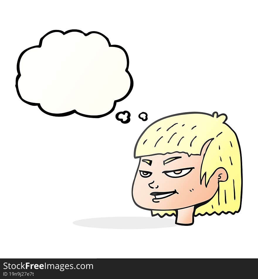 thought bubble cartoon mean looking girl