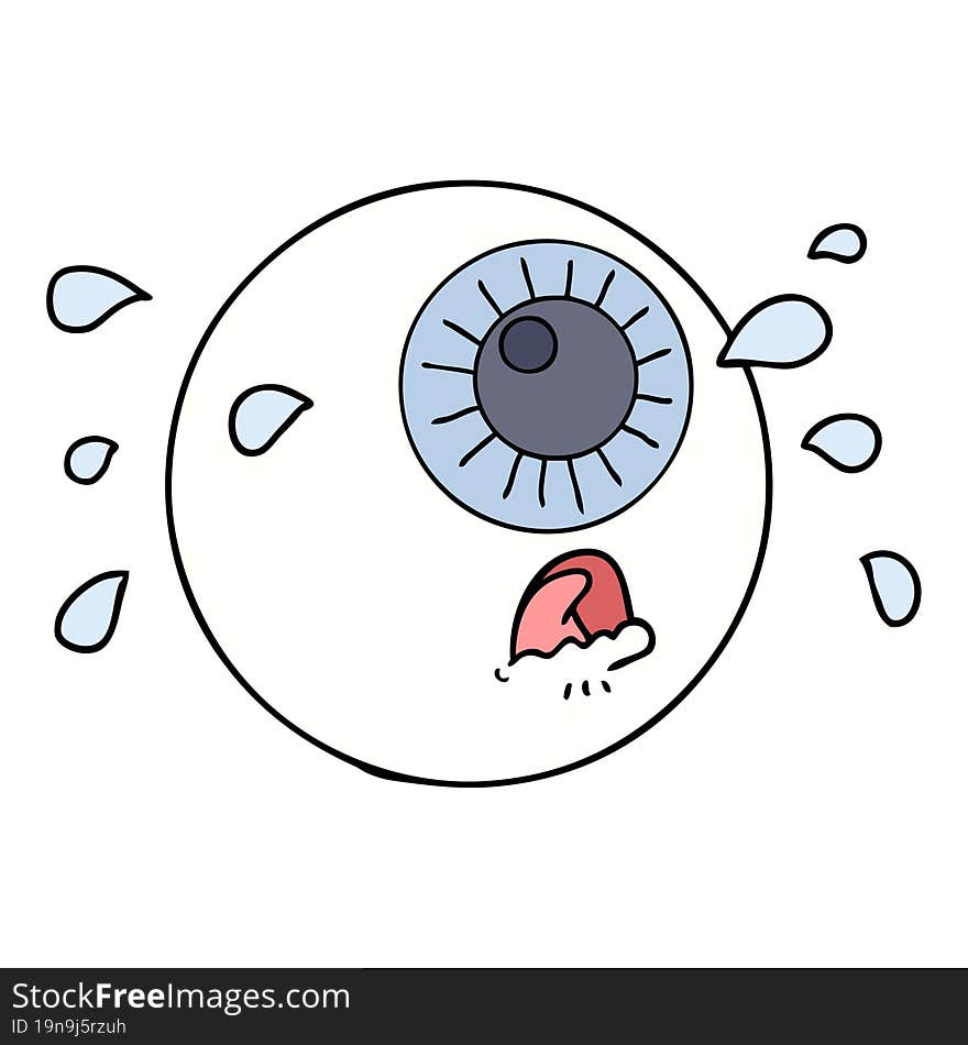 cartoon eyeball crying. cartoon eyeball crying