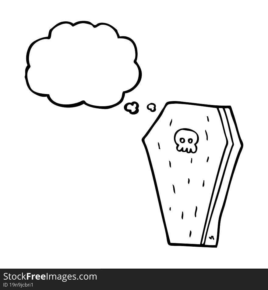 Thought Bubble Cartoon Halloween Coffin