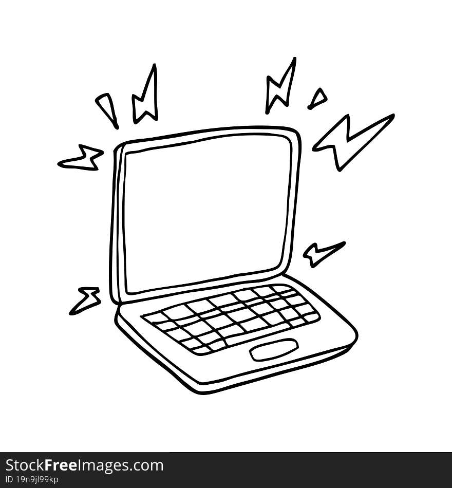 cartoon laptop computer