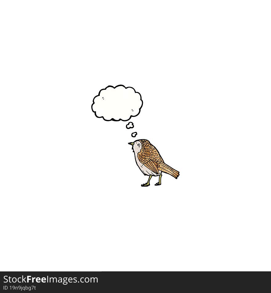 cartoon bird with thought bubble