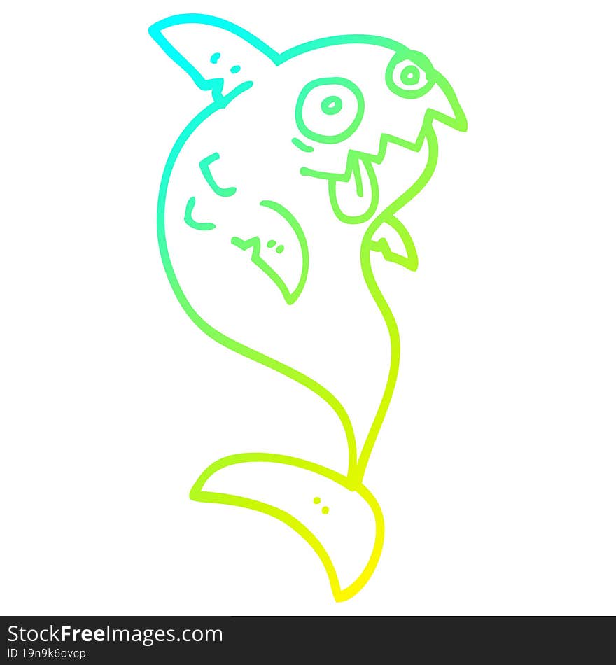 cold gradient line drawing cartoon deadly shark