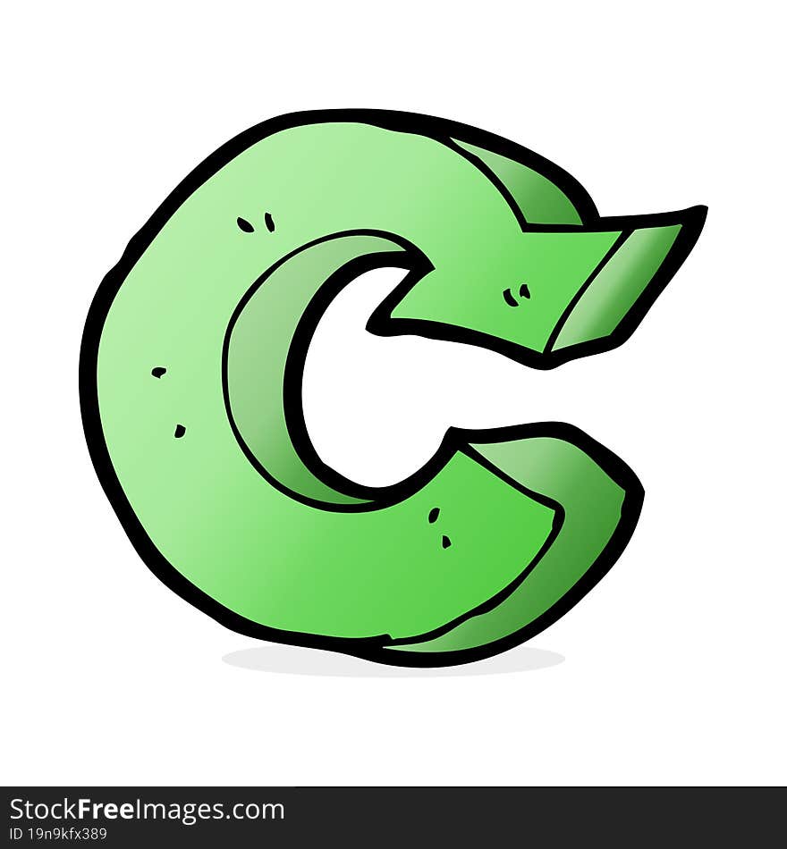 cartoon recycling symbol