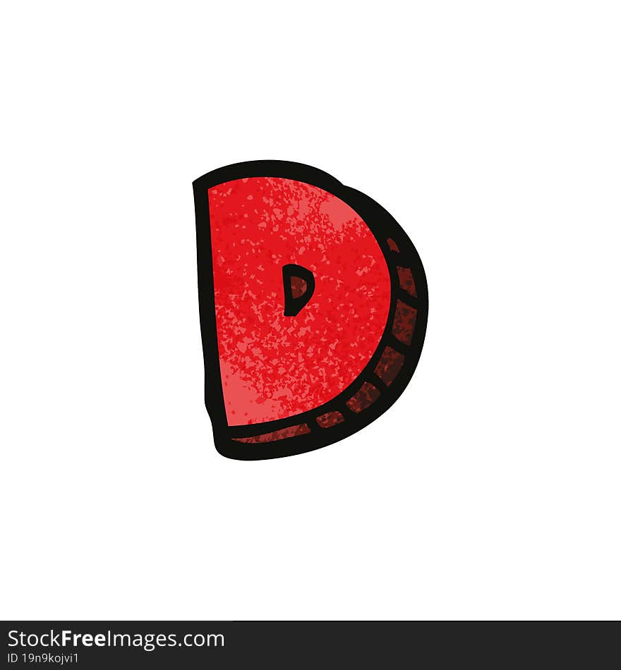 Cartoon Doodle Letter D