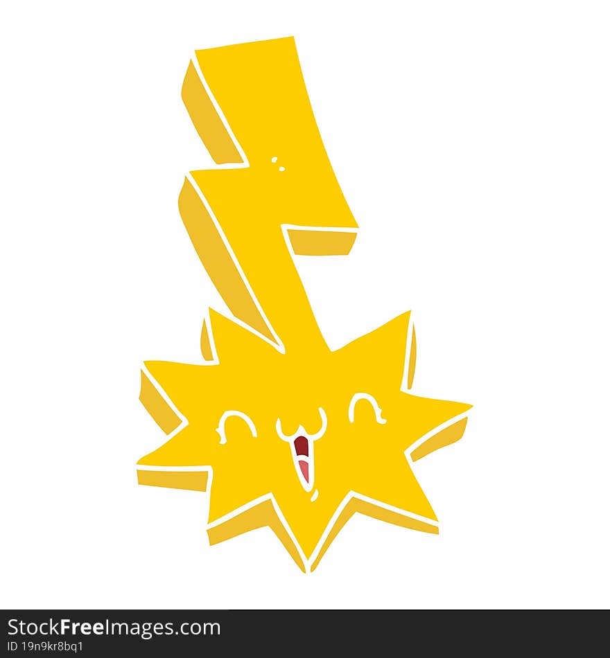 flat color style cartoon lightning bolt