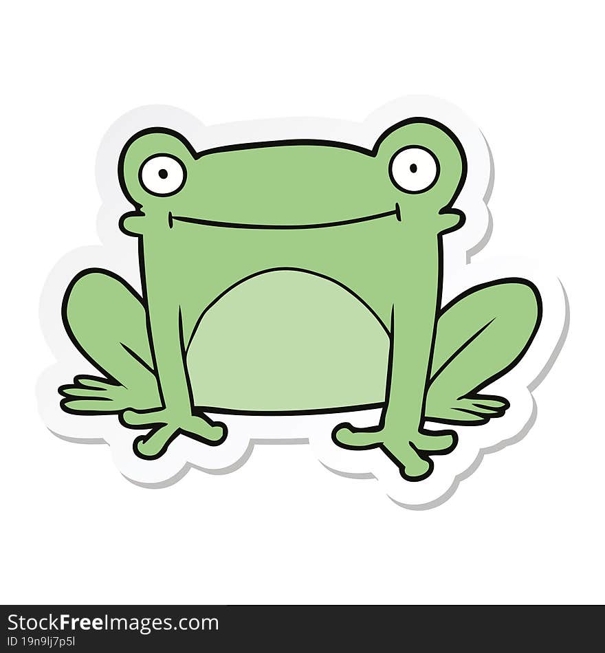 sticker of a cartoon frog