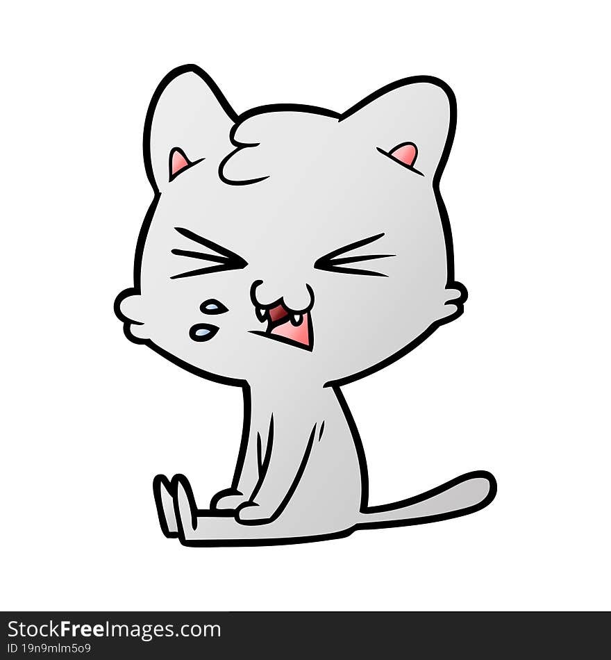 cartoon cat hissing. cartoon cat hissing