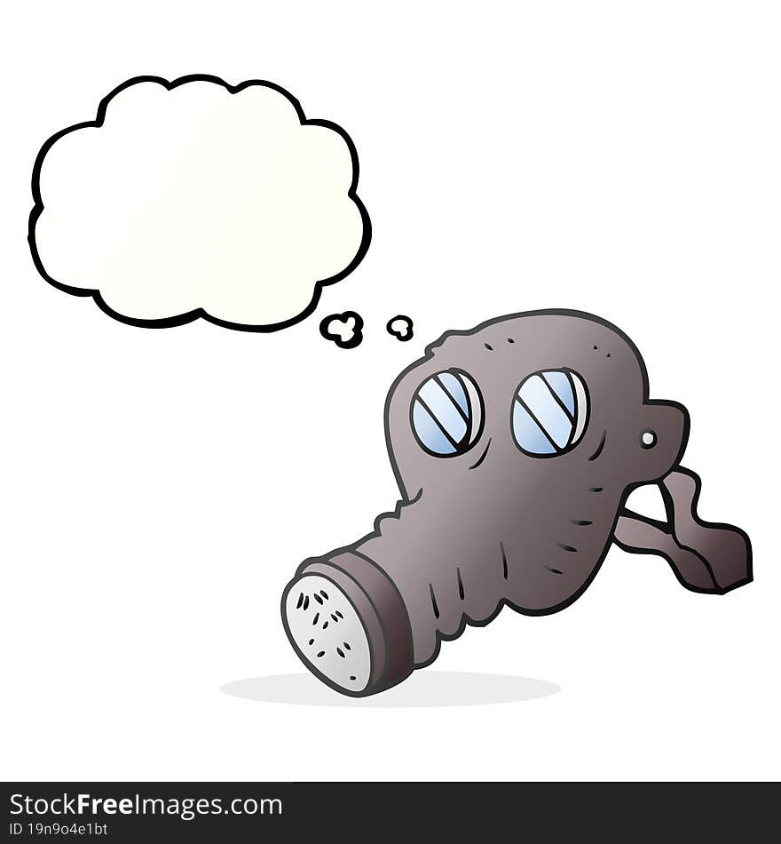 Thought Bubble Cartoon Gas Mask