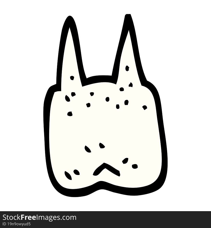 hand drawn doodle style cartoon tooth