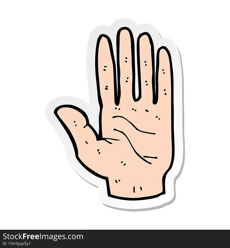 sticker of a cartoon hand