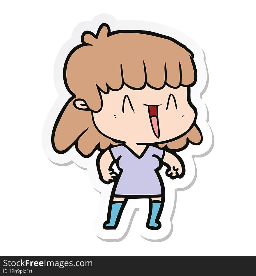 sticker of a cartoon woman