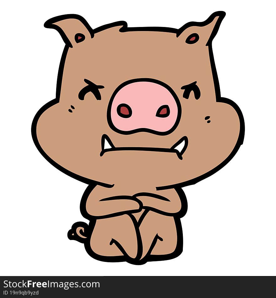 angry cartoon pig. angry cartoon pig