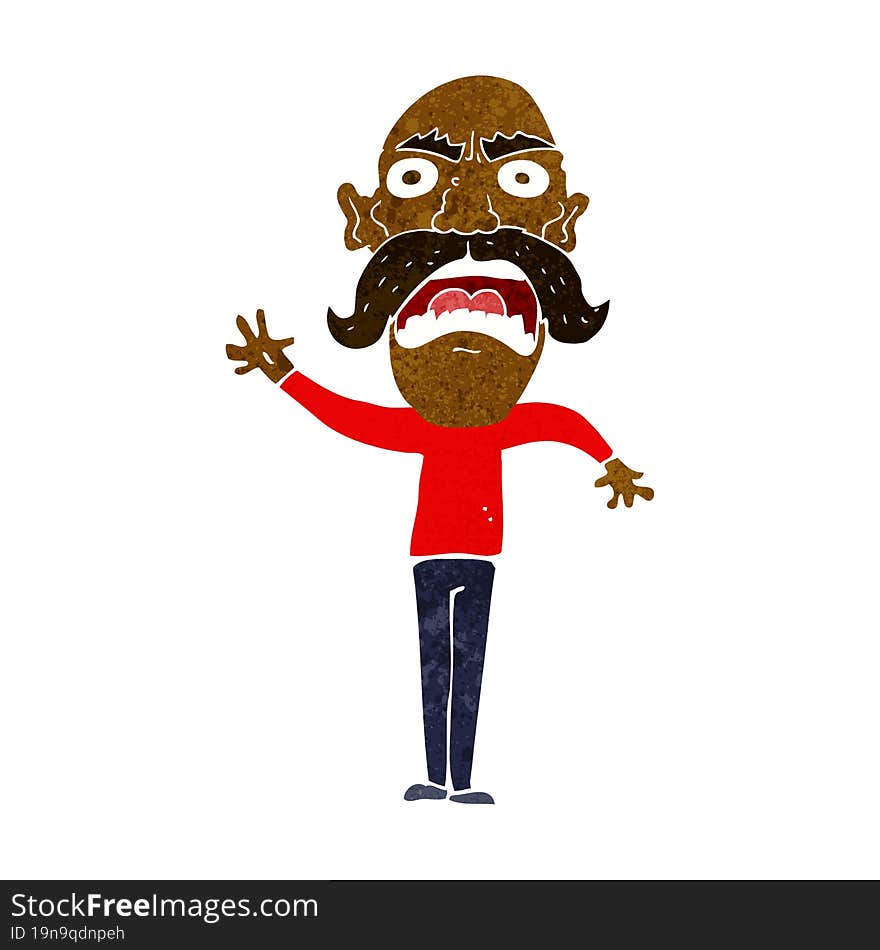 cartoon angry old man