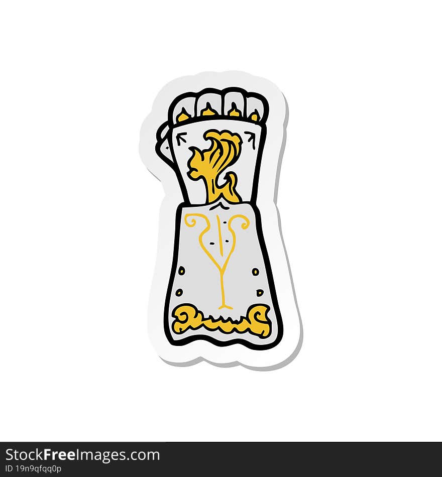 sticker of a cartoon gauntlet