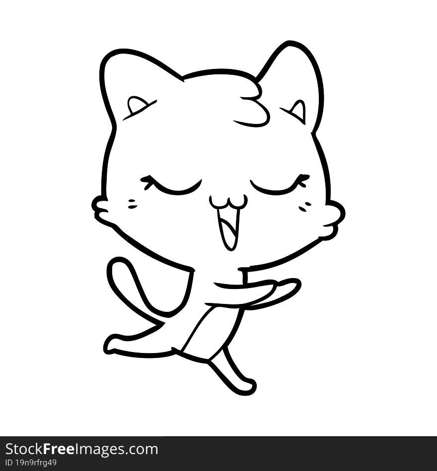 happy cartoon cat. happy cartoon cat