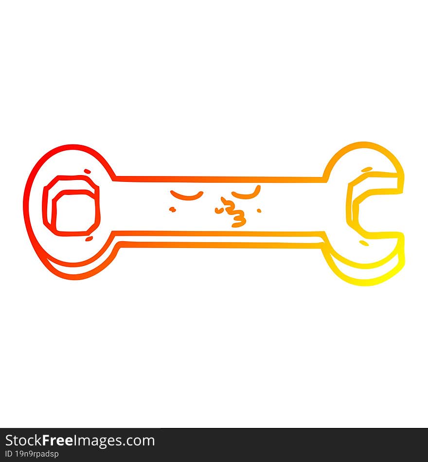 Warm Gradient Line Drawing Cartoon Spanner