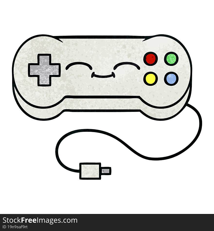 Retro Grunge Texture Cartoon Game Controller