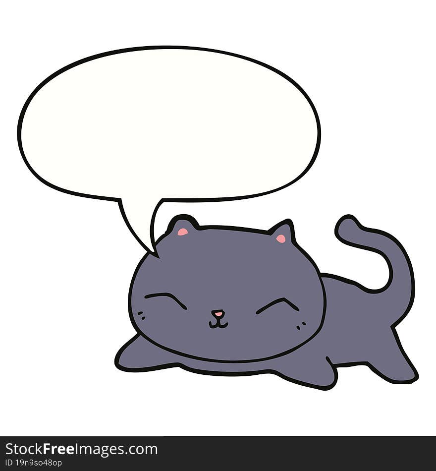 cartoon cat with speech bubble. cartoon cat with speech bubble