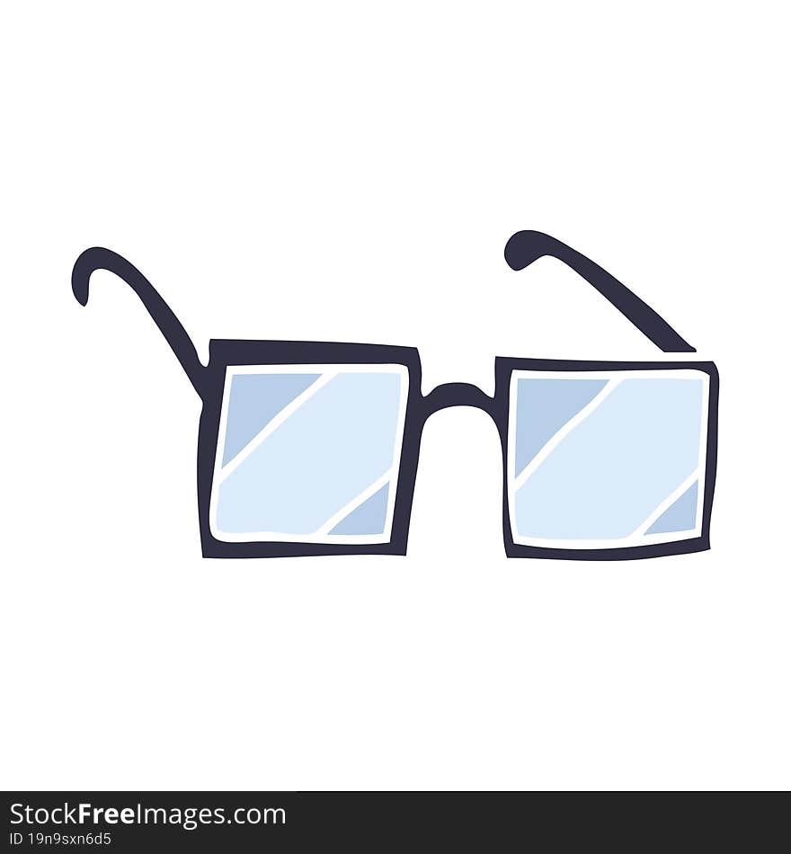 cartoon doodle square spectacles