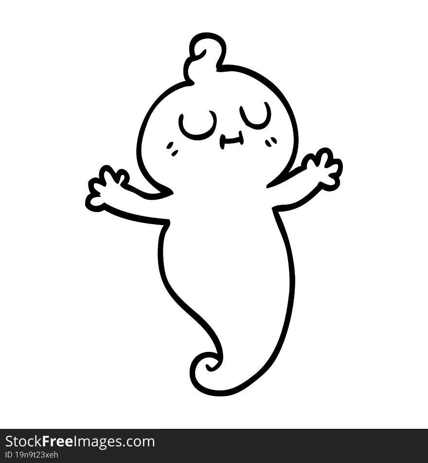 line drawing cartoon ghost