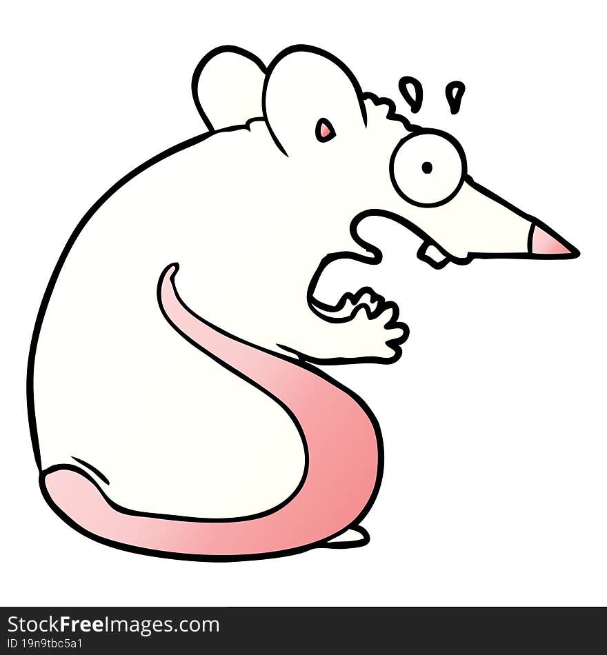 cartoon frightened mouse. cartoon frightened mouse