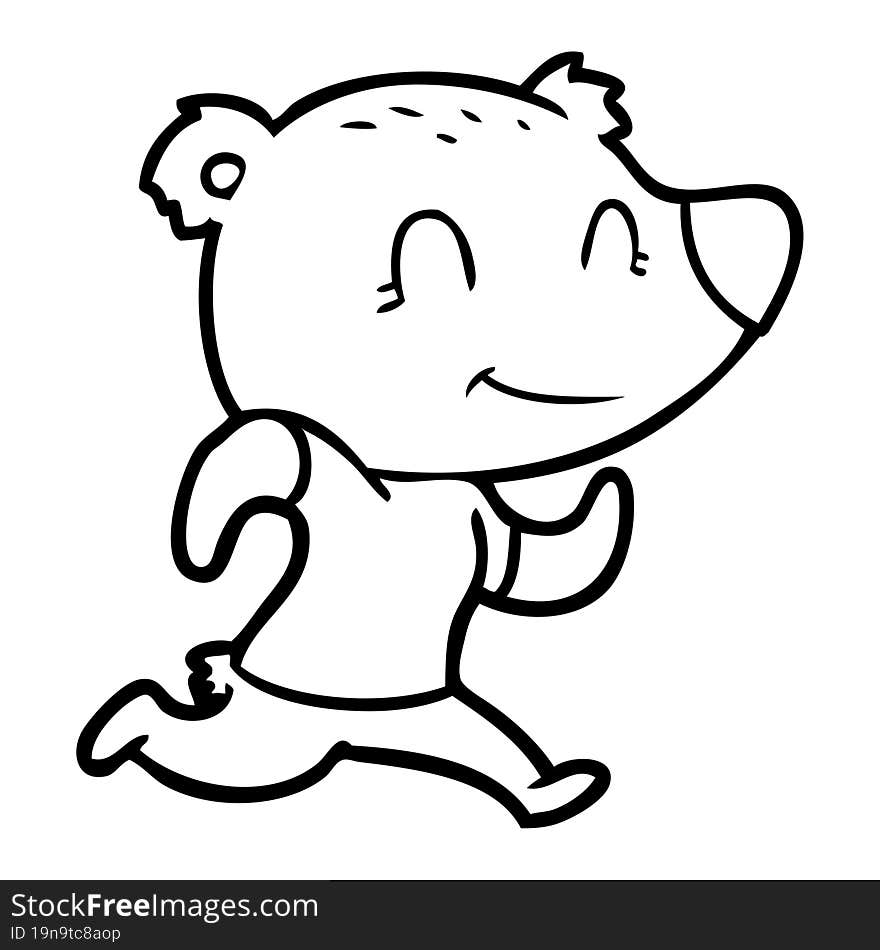 healthy runnning bear cartoon. healthy runnning bear cartoon