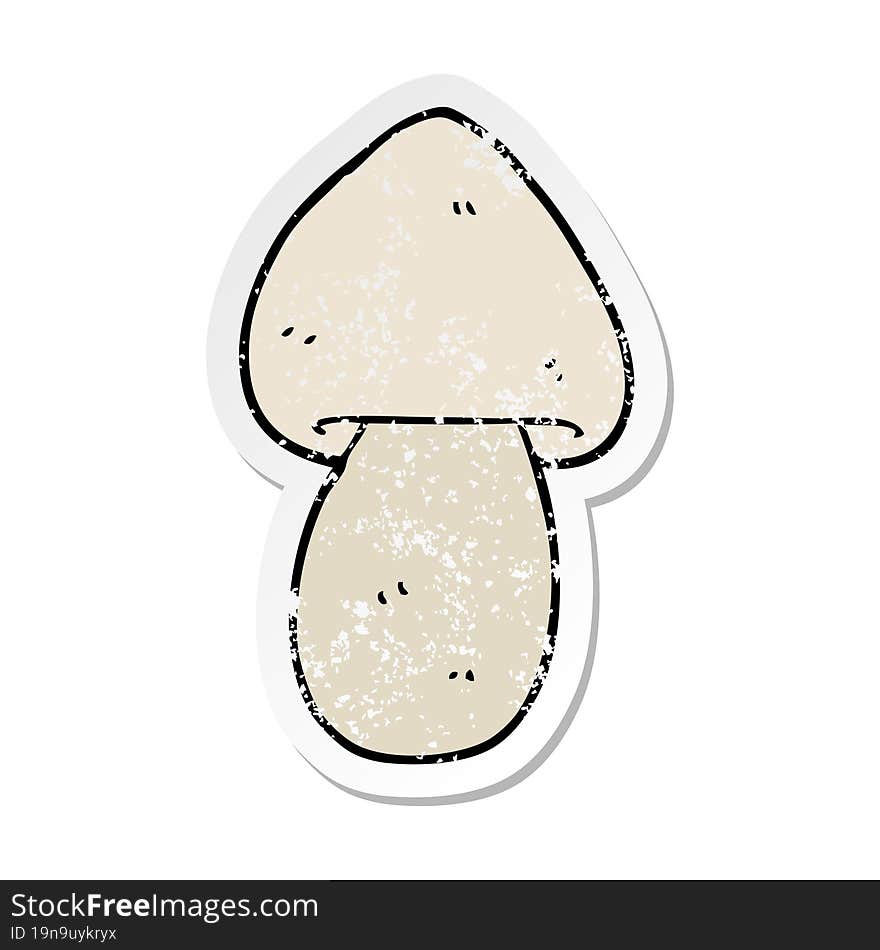 distressed sticker of a cartoon mushroom