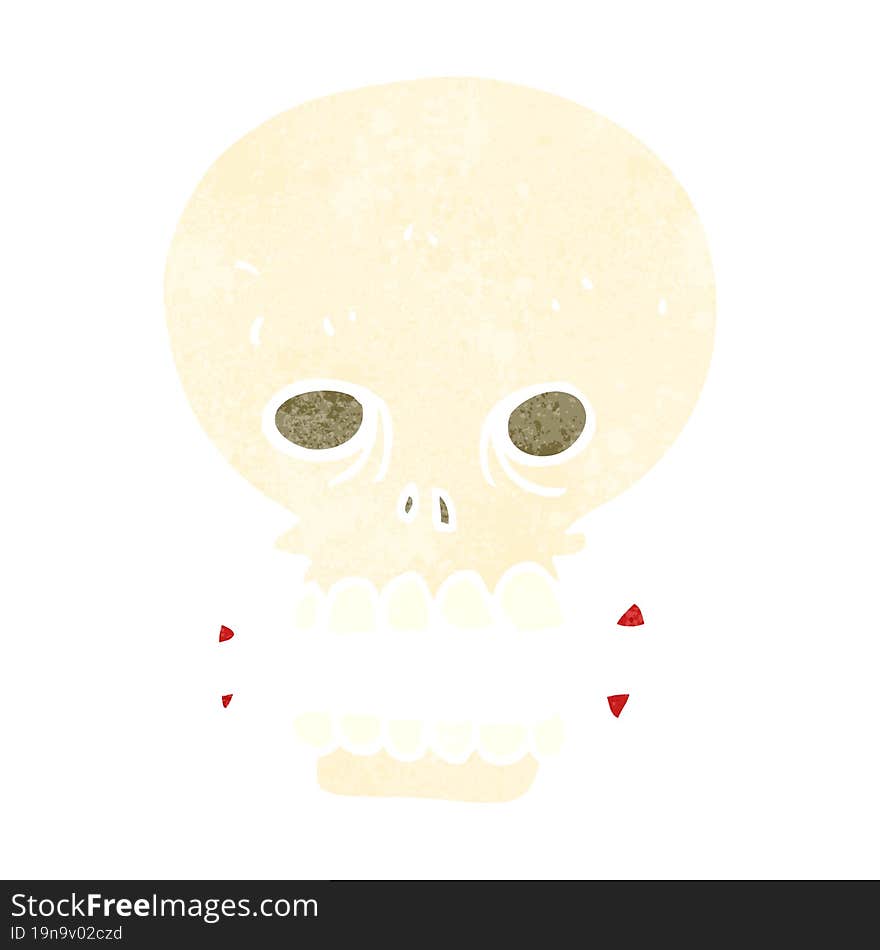 retro cartoon scary skull