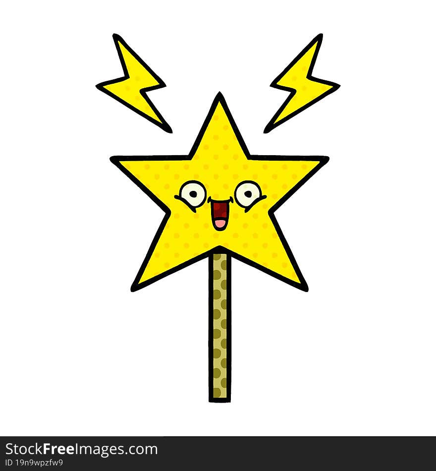 comic book style cartoon magic wand