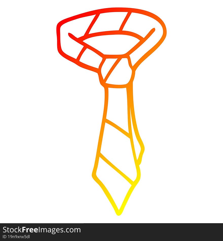 warm gradient line drawing cartoon tie