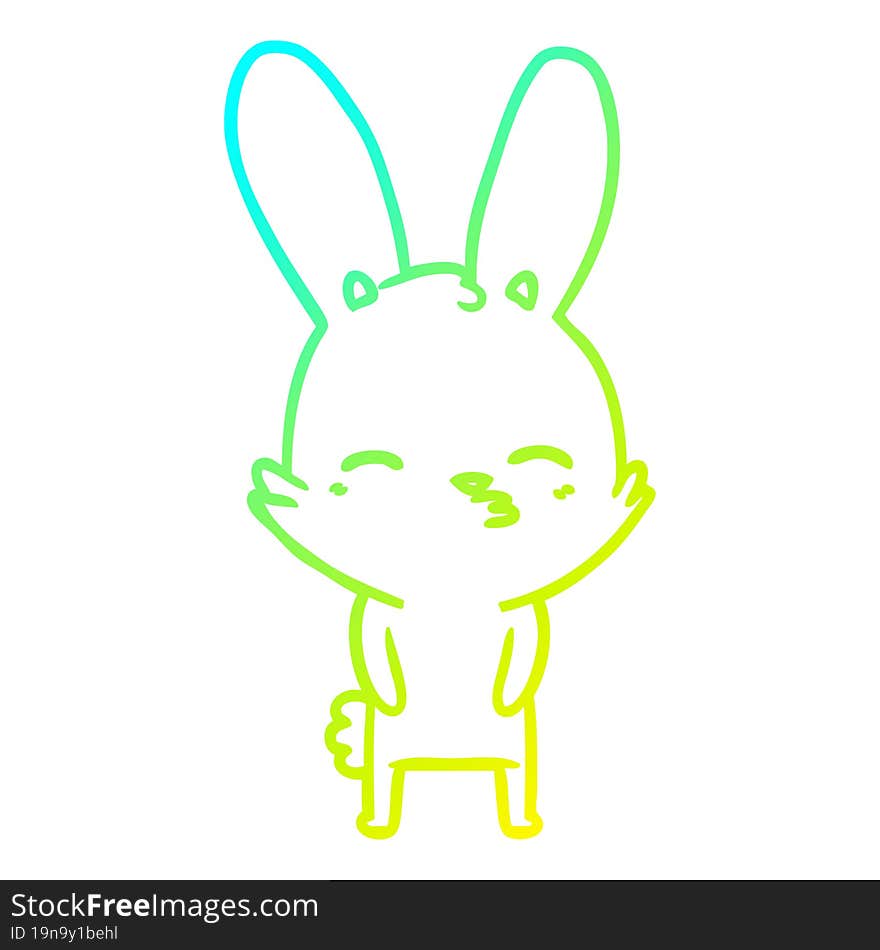 cold gradient line drawing curious bunny cartoon