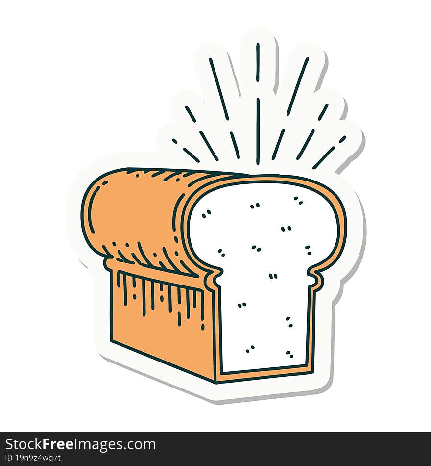 sticker of tattoo style loaf of bread