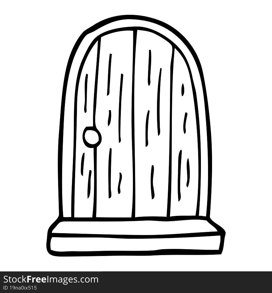 Line Drawing Cartoon Round Doorway