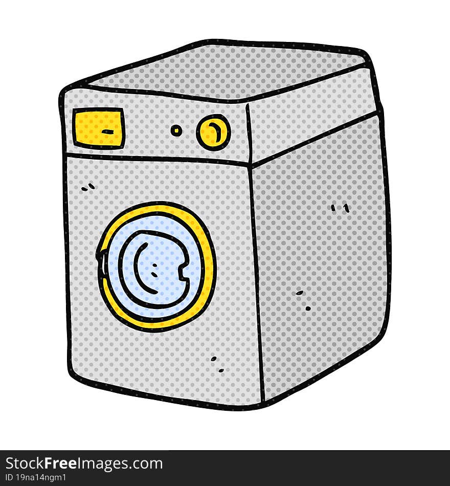 freehand drawn cartoon washing machine