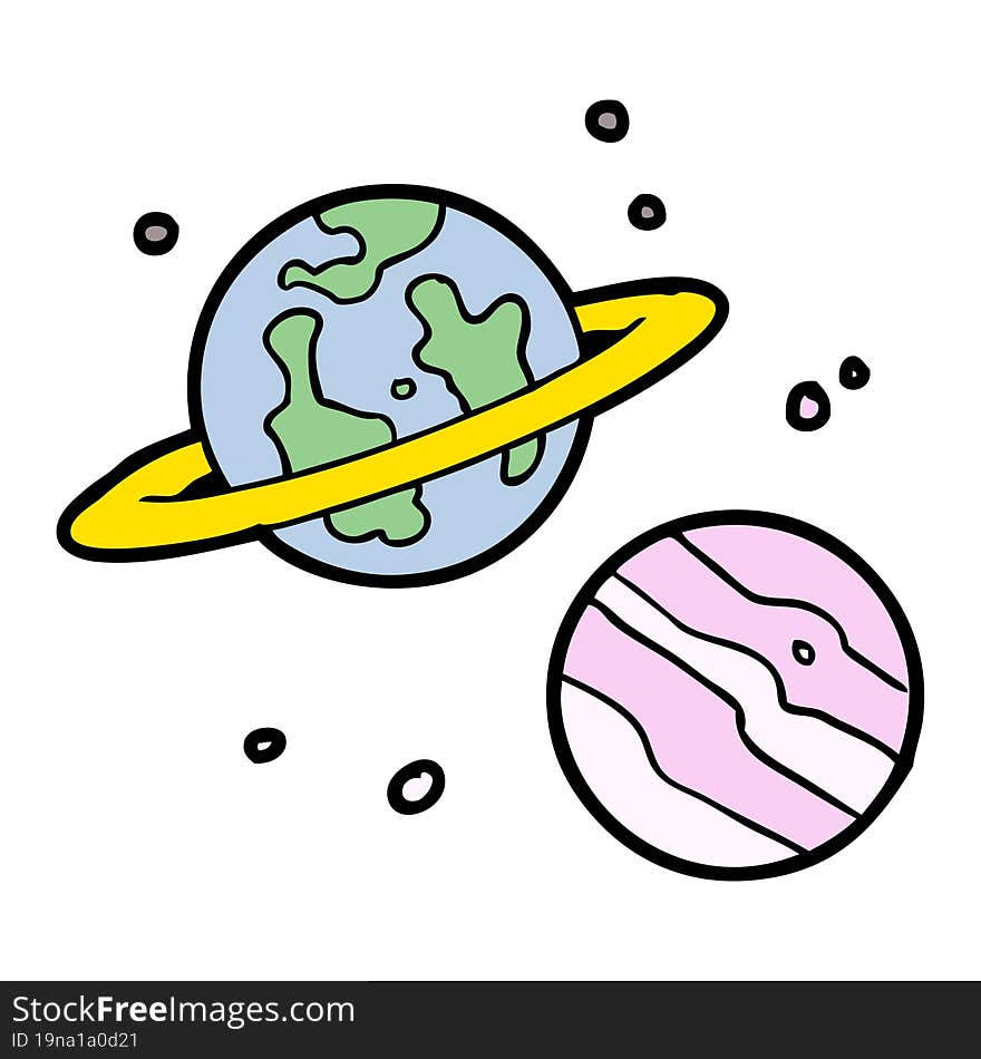 cartoon planets. cartoon planets